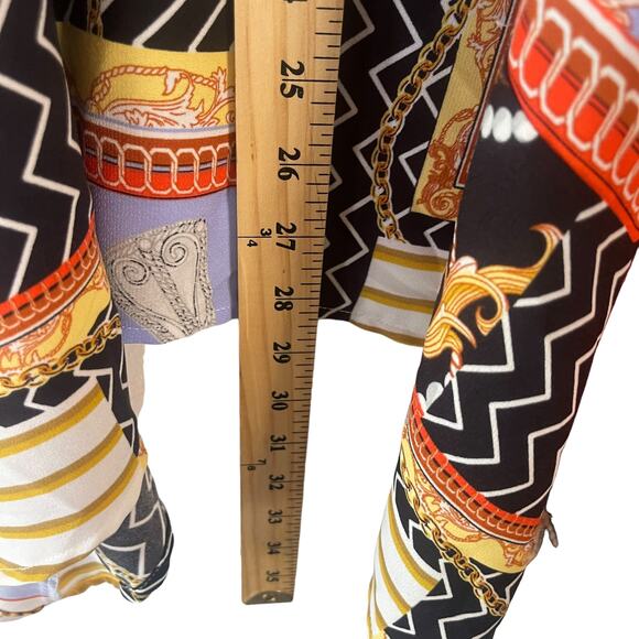 Marc New York Women Small Geometric Asymmetric Mixed Media Scarf Skirt - Picture 8 of 8